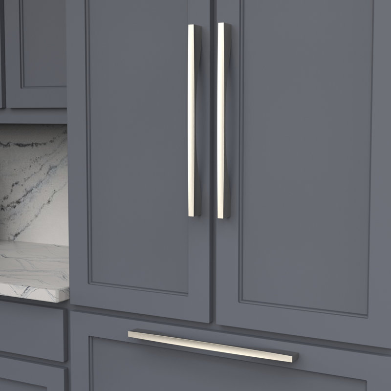 Channel Collection Appliance Pull - Cabinet Pull - Contemporary Hardware for Drawers & Cabinets, Satin Nickel, 18"
