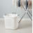 Household 1.75 Bushel Wheeled Laundry Basket, White Plastic (1 Piece), Portable And Mobile, Practical Dirty Clothes Storage Basket.