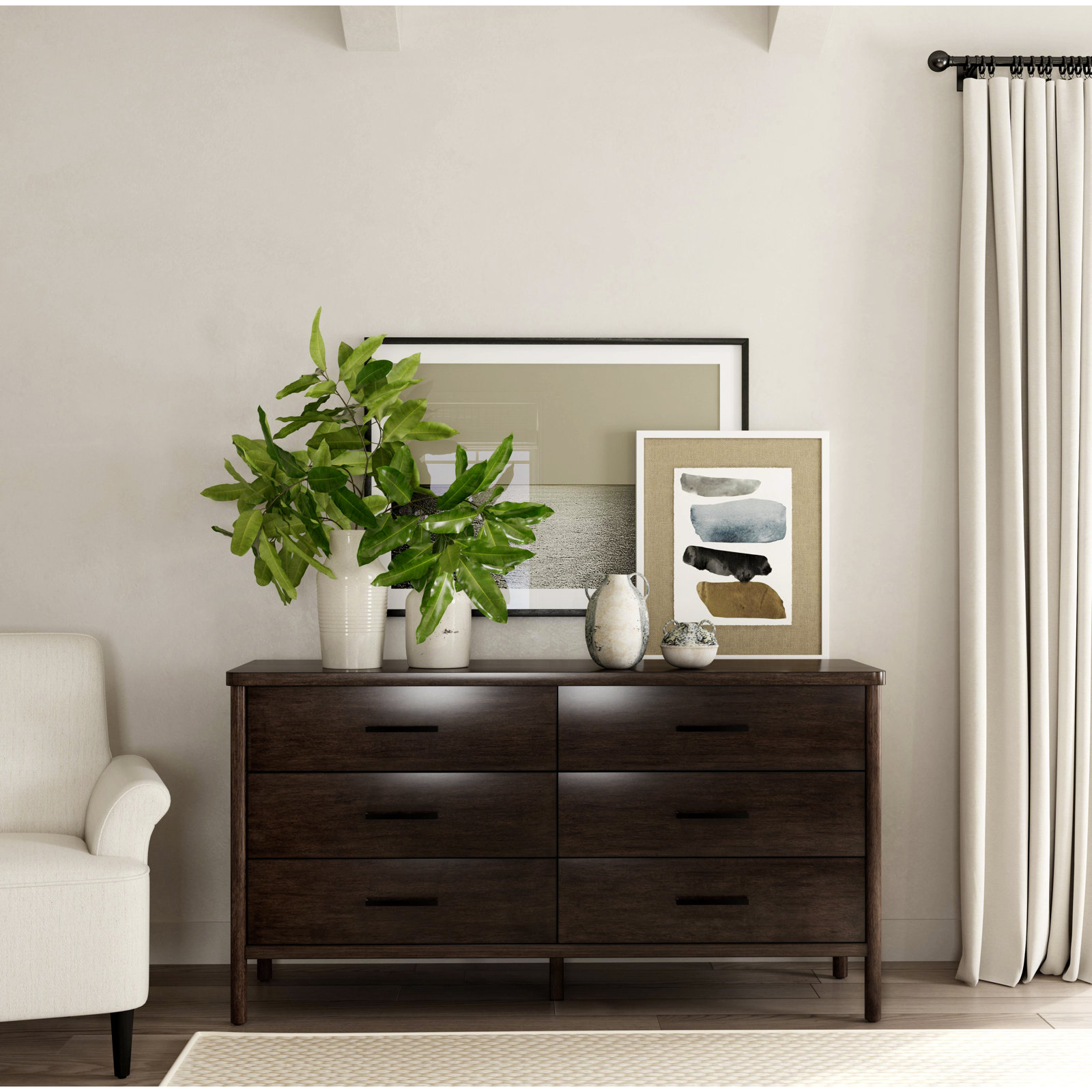 Hall 4-Piece Bedroom Set, Dark Brown, Queen