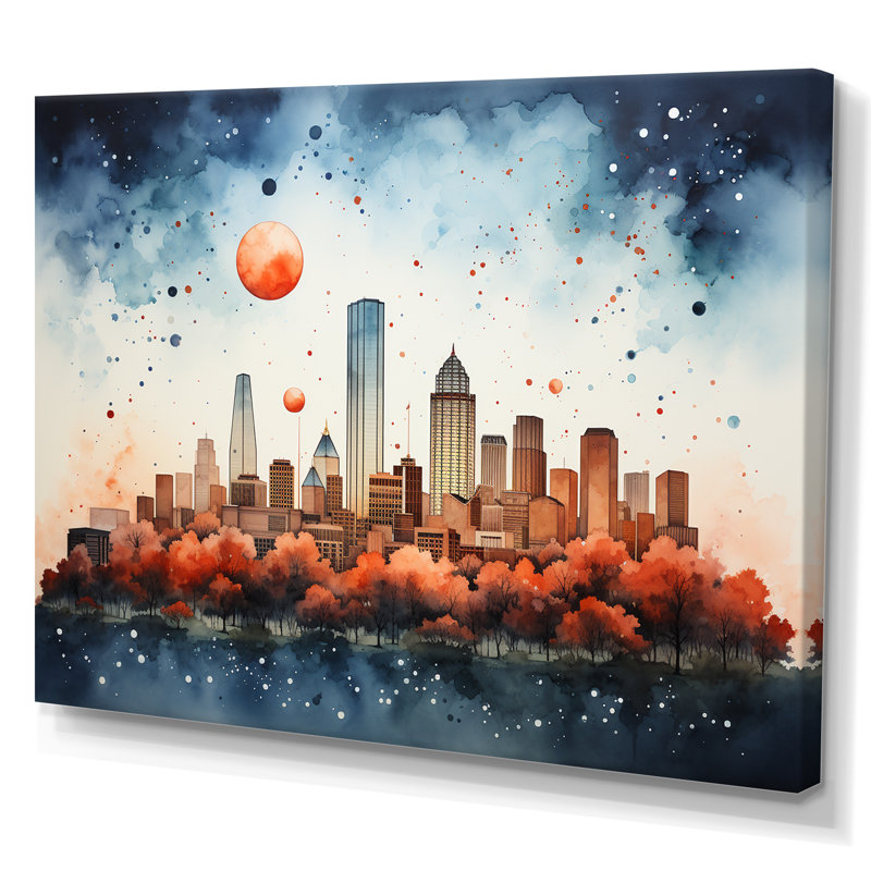 Cityscape Symphony, reproduction d'art sur toile, Toile tendue, H 24 po x l 32 po x P 1 po