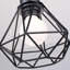  Lampe suspendue 3 lumières industrielle rétro avec design géométrique E27 avec abat-jour cage en fer noir