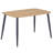Ariade Rectangular Dining Table, Light Oak Effect Top With Black Tapered Legs