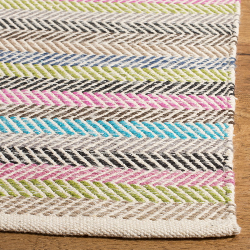 Sardis Handwoven Flatweave Wool Purple/Brown/Green Area Rug, Rectangle 5' x 8'