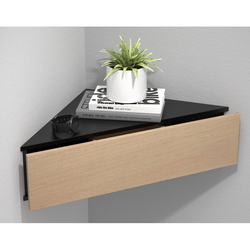 Sariel 60cm W Manufactured Wood Bedside Table, Black