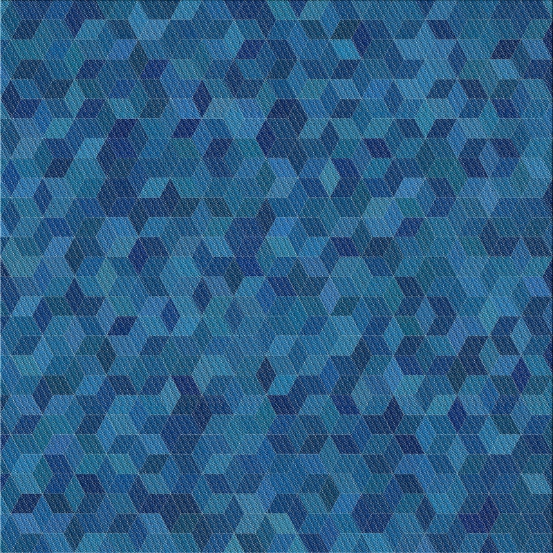 Tapis de zone bleue à motifs, Carré 5 pi