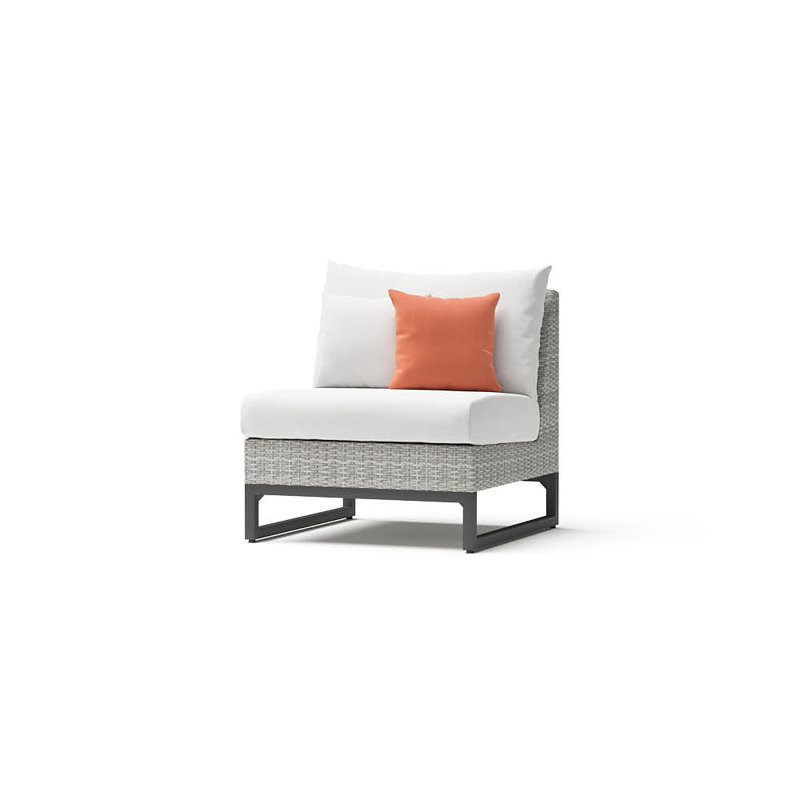 6 Piece Outdoor Sectioanl Seating Group, Cast Coral Sunbrella® Plainweave, Gray