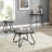 Tempered Glass Surface Console Table Coffee Table With Sturdy Construction For Living Room (Rustic Black)