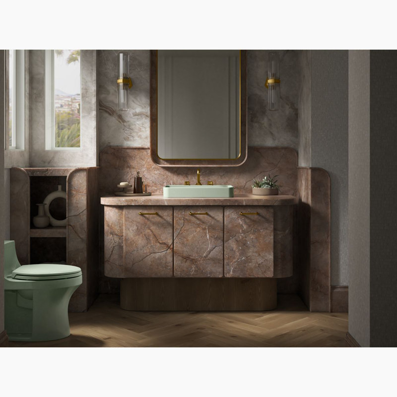 Occasion Sink with Straight Design Single Hole Bathroom Faucet with Drain Assembly, Vibrant Brushed Moderne Brass