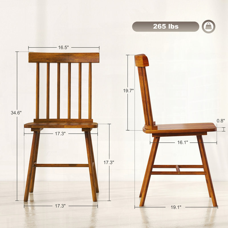 Ensemble de chaises de cuisine confortables avec dossier à broche pour une utilisation polyvalente, Brun