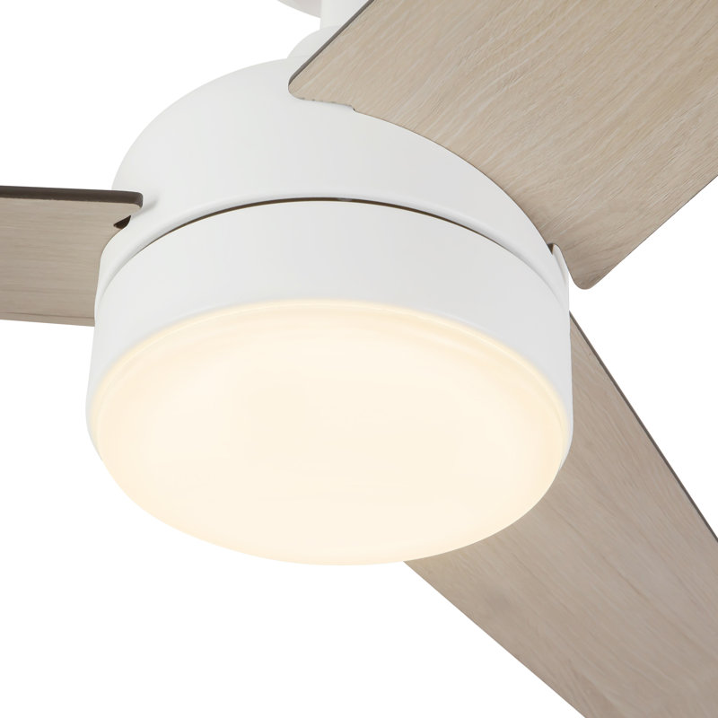 Nash 52-in Brushed Nickel reversible blade Ceiling Fan with LED Light Kit, White, White