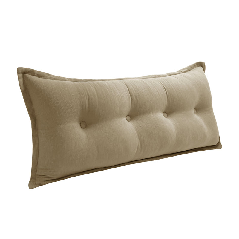 Coussin de siège de tête de lit capitonné à dossier Sit-up Back Comfort, Lit double, Chameau Ramie