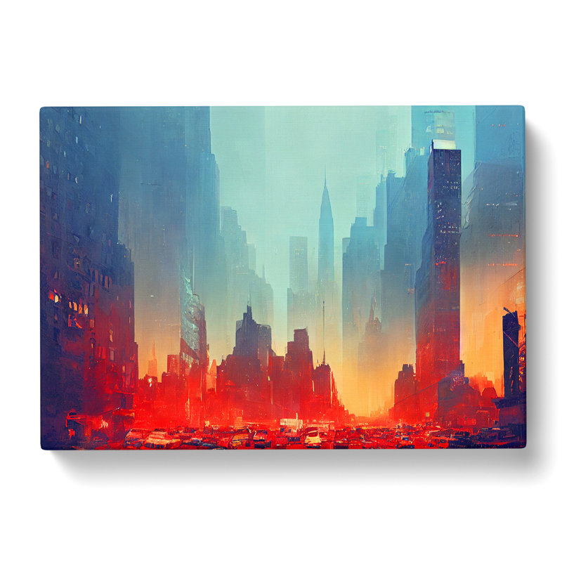 New York City Skyline Vol.5 Abstract - Wrapped Canvas Print, 35cm H x 50cm W x 3cm D