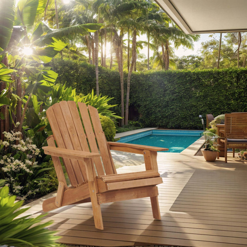 Chaise Adirondack pliante surdimensionnée - dossier et siège pré-assemblés, bois de pruche pour patio et jardin