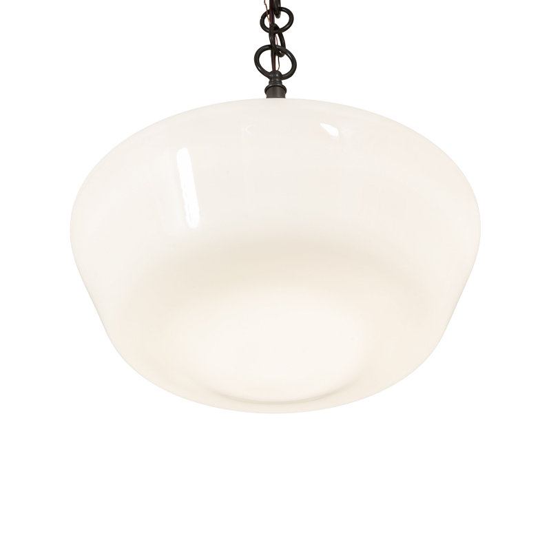 16" Wide Revival Schoolhouse W/Traditional Globe Pendant