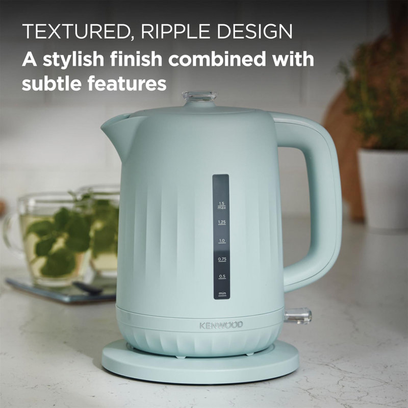 Kenwood Ripple 1.5L Plastic Electric Tea Kettle, Blue