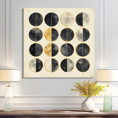 Lunar Phases Abstract - Moon Metal Decor, Modern Metal Print