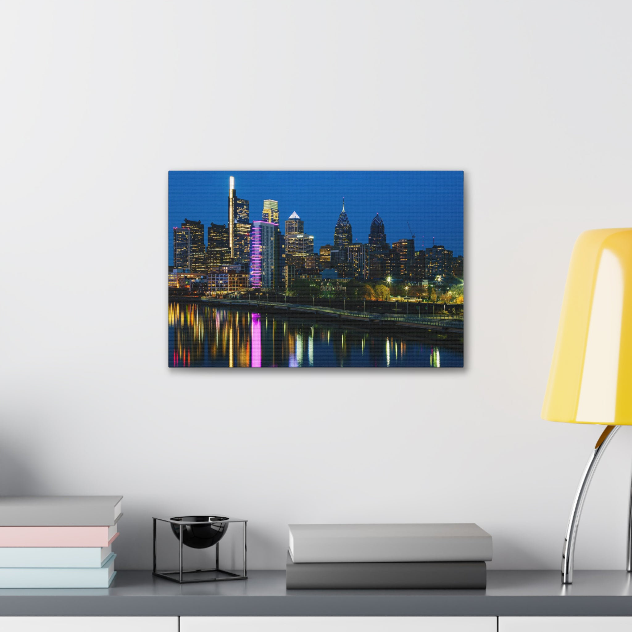 Latitude Run® Philadelphia Night Skyline Canvas Artwork Breathtaking ...