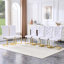 Ensemble de 4 chaises de salle à manger en peau d'alligator rétro avec boucles en cristal et pieds en plaqué or pour une assise élégante et durable-40465245-40465246-40465247