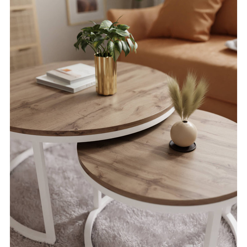 Alford Coffee Table, White/Wotan Oak