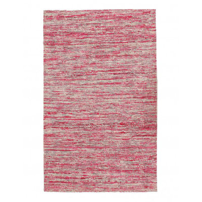 Chandris Hand Tufted Silk Area Rug in Red