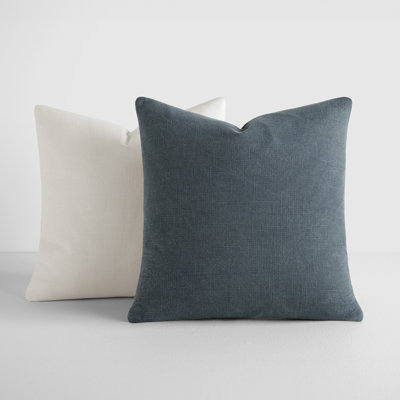2-Pack Cotton Slub Decor Throw Pillows in Solids