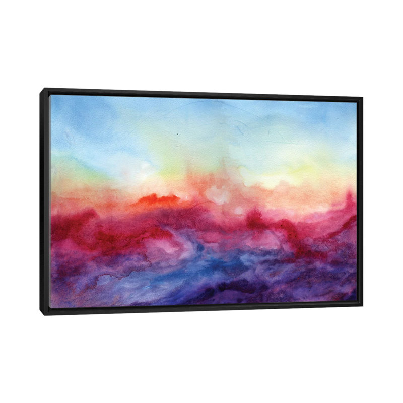 « arpeggi », reproduction sur toile, H 40 po x l 60 po x P 1,5 po, Toile avec cadre noir, Pas de tapis