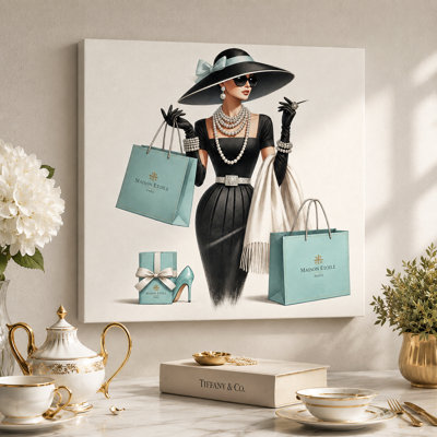 Luxury Stroll: Tiffany-Inspired Glam Canvas Wall Art