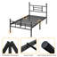 Structure de lit simple en métal avec tête de lit, rangement sous le lit, aucun sommier requis, assemblage facile-1064860796-1035351788