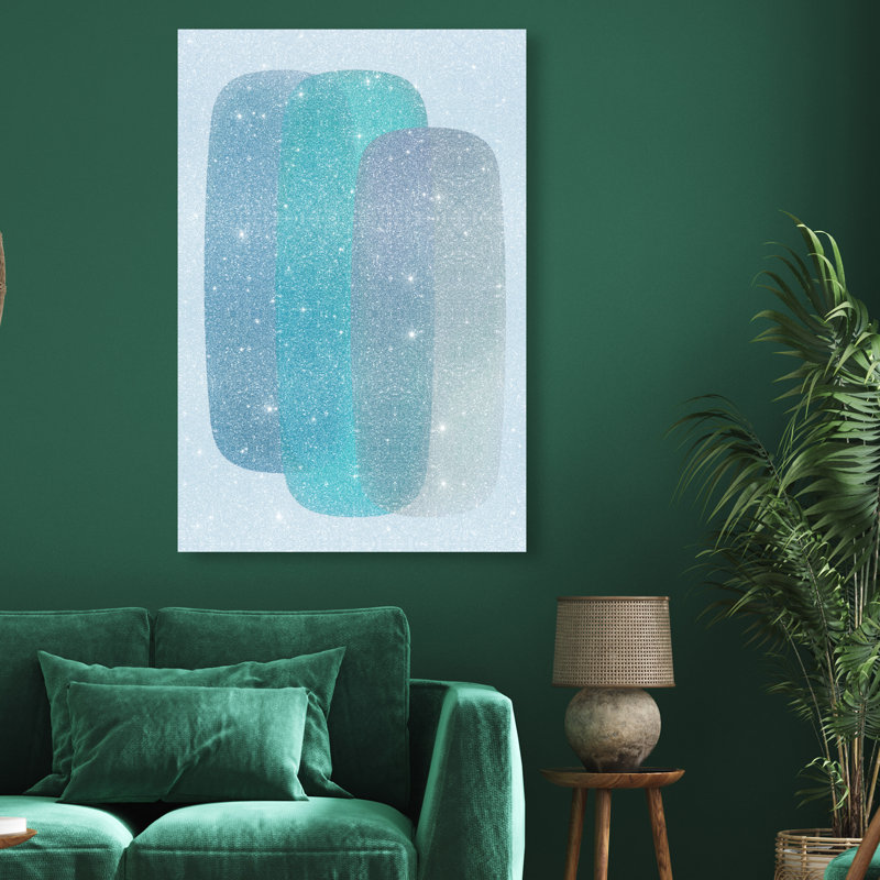 Teal Gradients Print by Oliver Gal, 15"H x 10"W, Gallery Wrapped