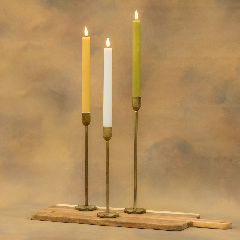 2 bougies coniques sans flamme Med, Jaune