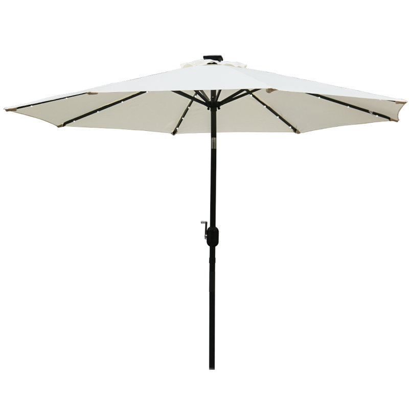 Antibes 2.7m Traditional Parasol with Lights, Cream