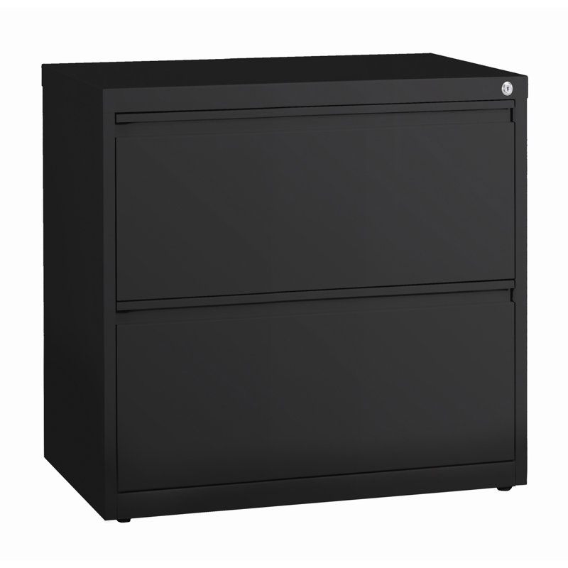 Nixon 30'' Wide 2 -Drawer Steel File Cabinet, Black
