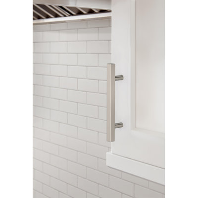 Bar Pulls Square 3-3/4 inch (96mm) Center-to-Center Satin Nickel Cabinet Pull - 10 Pack
