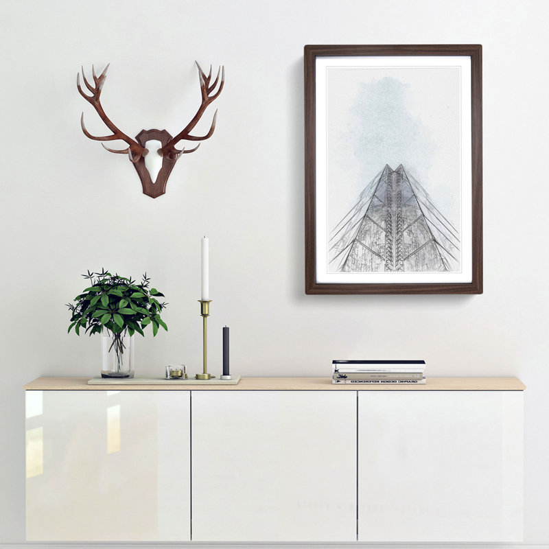 Sketching the Architecture Vol.55 - Picture Frame Drawing Print, Walnut Framed, 36cm H x 27cm W x 2cm D