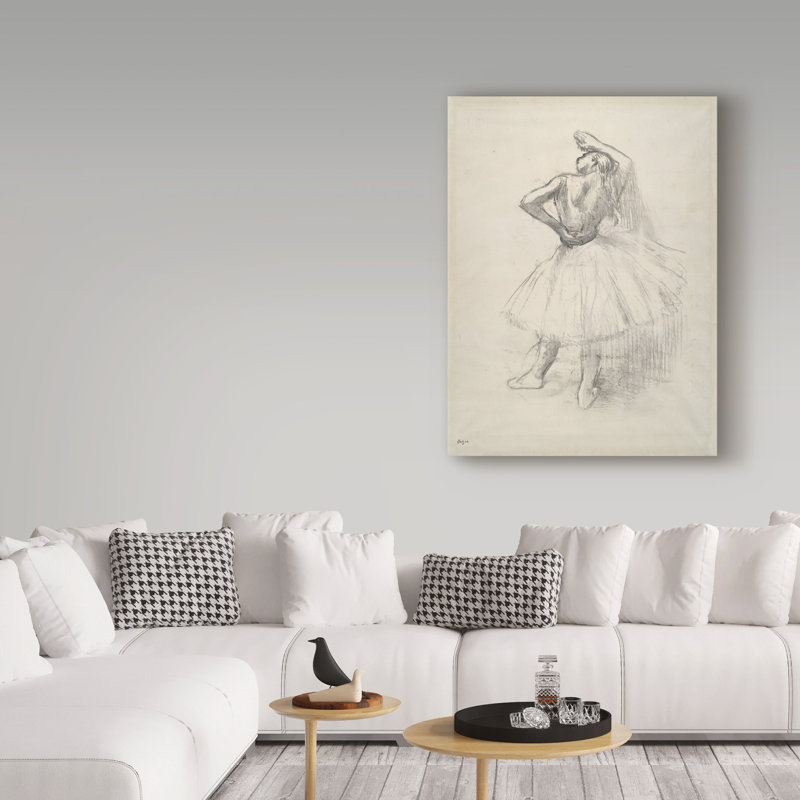 Reproduction d’art sur toile tendue, "danseuse deproposing le bras pouces" par edgar degas, H 24 po x l 18 po x P 2 po