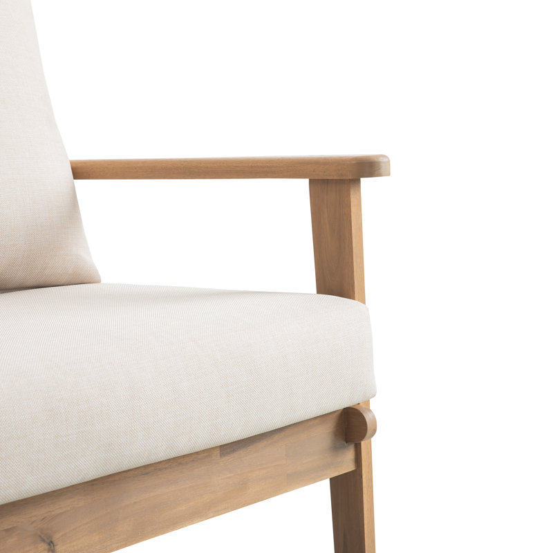 Causeuse de patio en bois massif avec coussins