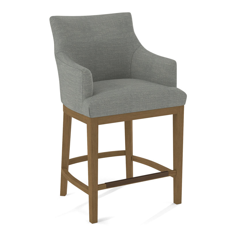 Upholstered Counter Stool, Beachwood, Evolution Silver Fox