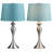 Set Of 2 25.5" Steel Table Lamp W/ Linen Shade-109897289-109897291