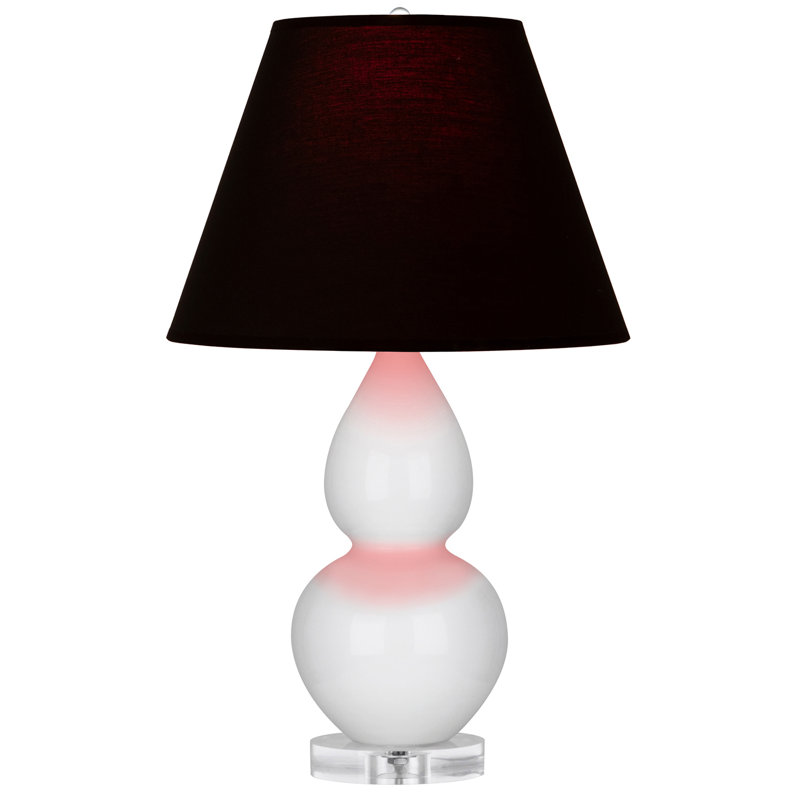 Petite lampe d'appoint à double gourde, Lis, Noir / Rouge