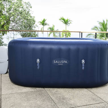 Bestway Hawaii SaluSpa 6 Person Inflatable Square Hot Tub with 114 AirJets,  Blue & Reviews | Wayfair