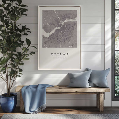 Ottawa Street Map, reproduction d'art sur toile