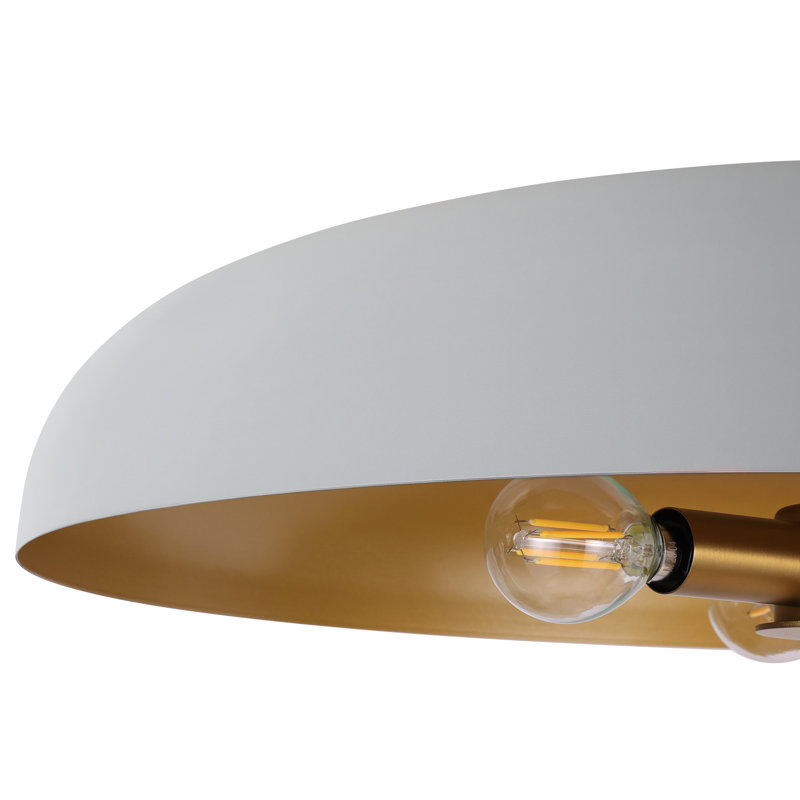 Luminaire suspendu pour îlot de cuisine à dôme simple 20 po à 3 lumières Lysander, Gris clair
