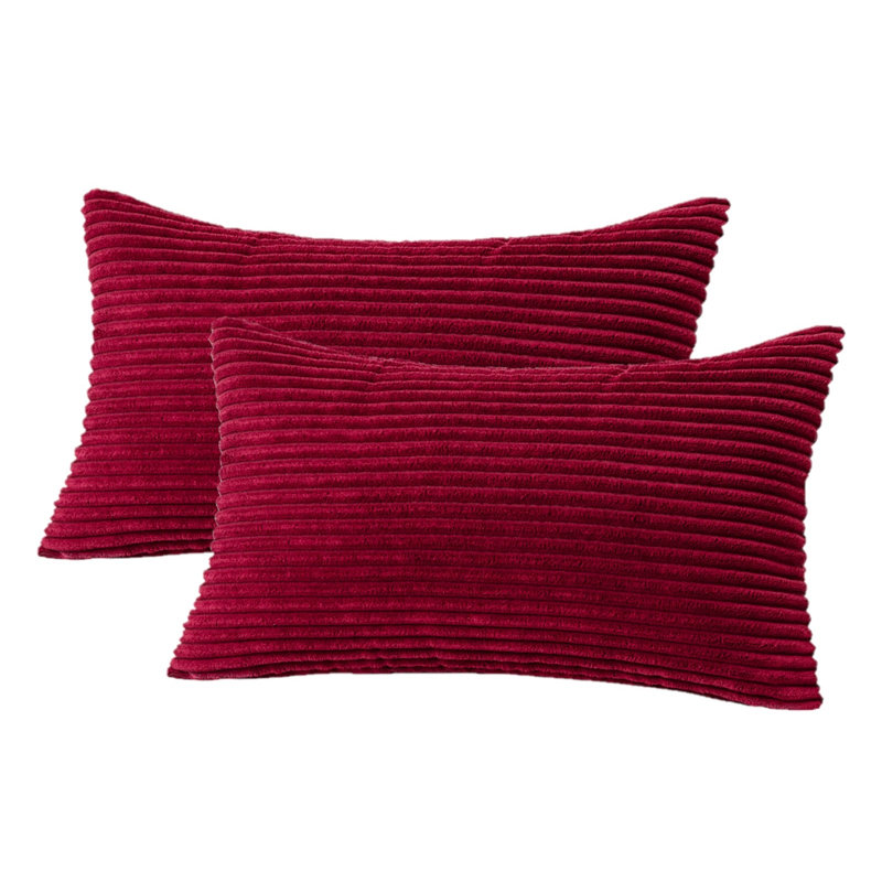 Housse de coussin à rayures, Vin rouge