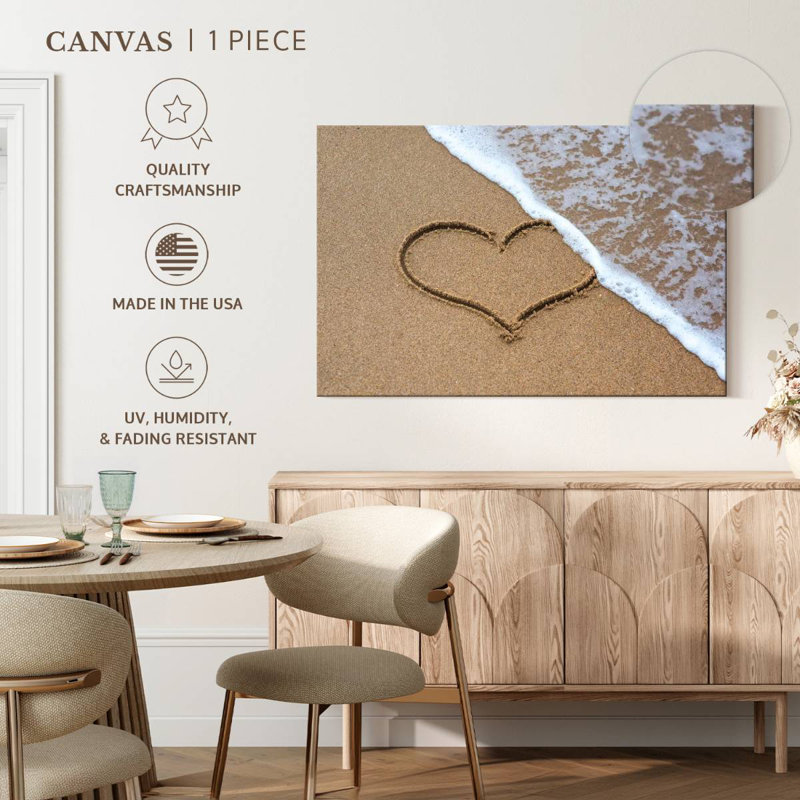 Gillard Heart On Sandy Beach, 34" H x 51" W