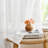 Feather Pattern Sheer Grommet Jacquard White Window Curtain Drapes (Set of 2)-1821619617