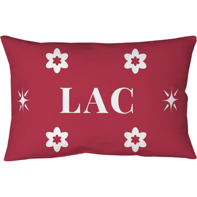 Coussin en sergé de coton LA Colors blanc rouge bleu 20 pouces x 14 pouces