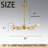 9-Light Modern Gold Linear Chandelier, Mid-Century Crystal Pendant Light Fixture For Kitchen Island, Dining Room, Living Room-2034109707