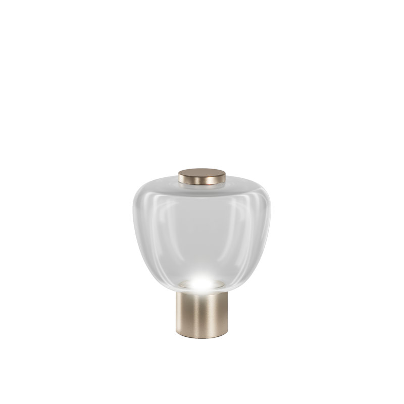 Riflesso Table Lamp 1 Amber Transparent Matt Gold 3 L3405 Ul, Crystal Transparent, 15" H x 13" W x 13" D