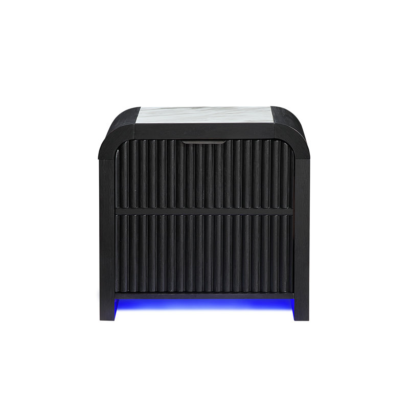 Beckett Nightstand With Cooler- Led And Speaker