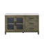 Buffet multi-usages en marbre et en verre trempé - avec tablettes réglables et longues pour un rangement polyvalent